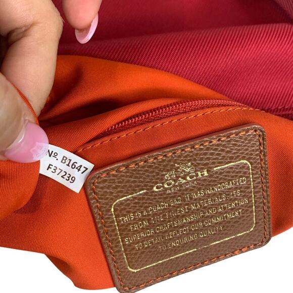 COACH Red Orange Brown Nylon Crossbody - Picture 9 of 11
